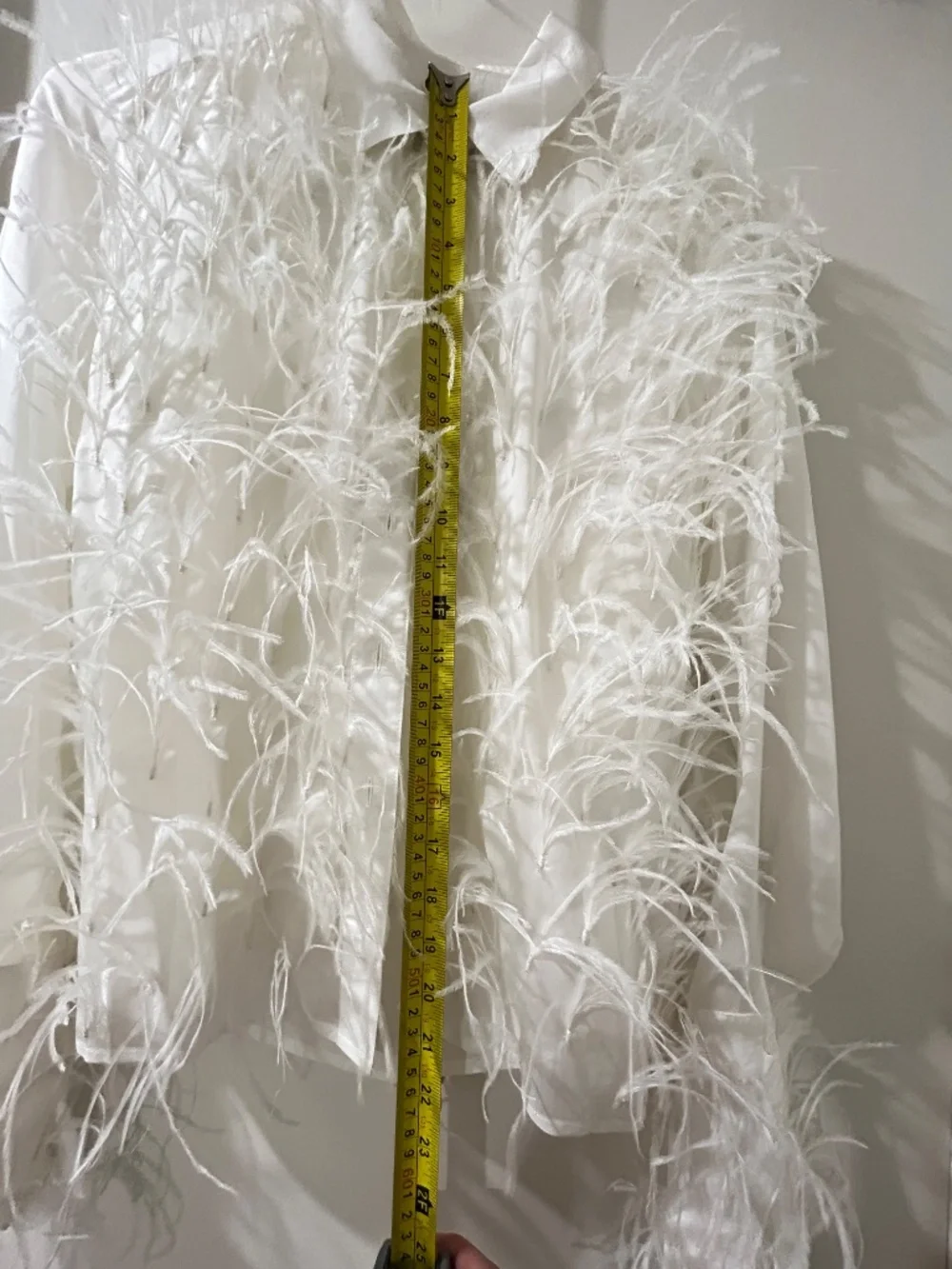 Jcrew collection organza button up shirt with feathers